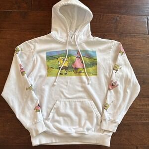 Nickelodeon Spongebob Squarepants Hoodie White Size Medium Y2K